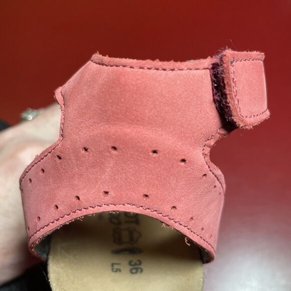 Naot Leather Ankle Strap Sandals Womens EU 36 US 5.5 Pink Israel Comfort Travel - Picture 11 of 14